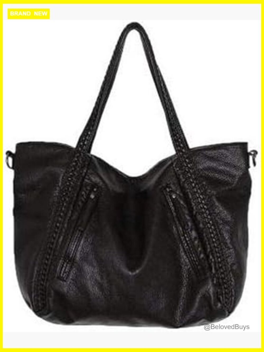 Slouchy Oversized Hobo Bag Multi-pockets Faux Leather Tote Handbag